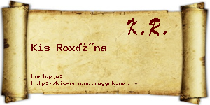Kis Roxána névjegykártya